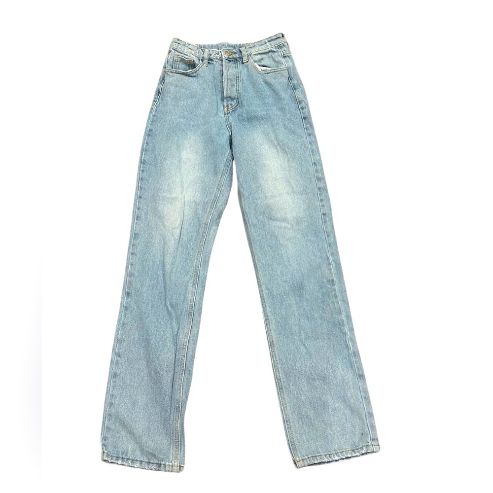 High Waist Straight Leg Jeans | Vintage Light Blue Wash | Size 26 (Est.)